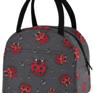 Blueangle-Red-Ladybugs-Insulated-Lunch-Bag-for-WomenLunch-Holder-Insulated-Lunch-Tote-BagStudent-Thermal-Bag-and-Lunch-Cooler-Box