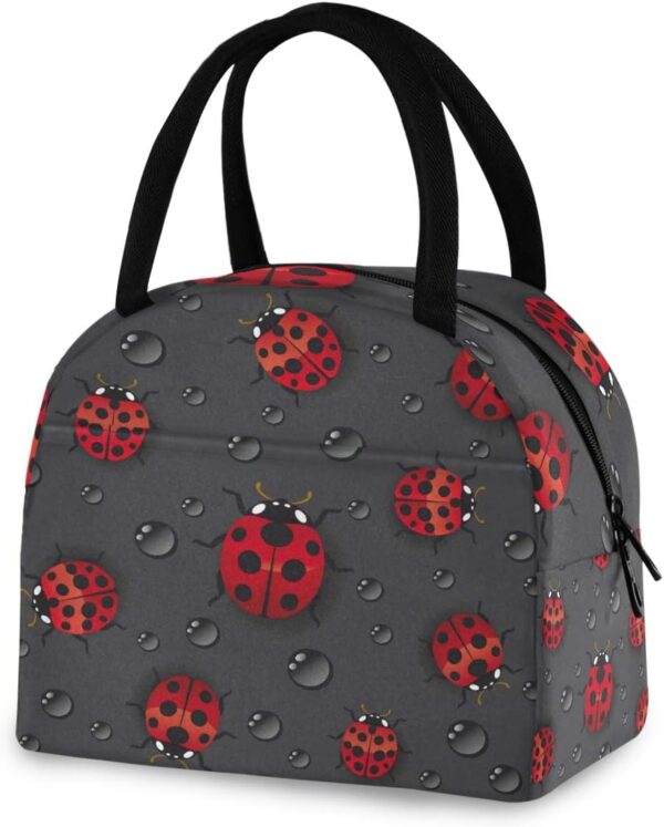 Blueangle-Red-Ladybugs-Insulated-Lunch-Bag-for-WomenLunch-Holder-Insulated-Lunch-Tote-BagStudent-Thermal-Bag-and-Lunch-Cooler-Box