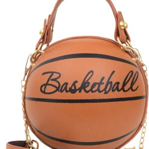 Freie Liebe Basketball Shaped Cross Body Purse | PU Leather Handbag for Women and Girls