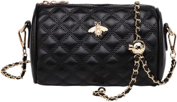 Hanbella Quilted Leather Crossbody Purse for Women - Stylish and Practical Shoulder Bag with Gold Chain Strap